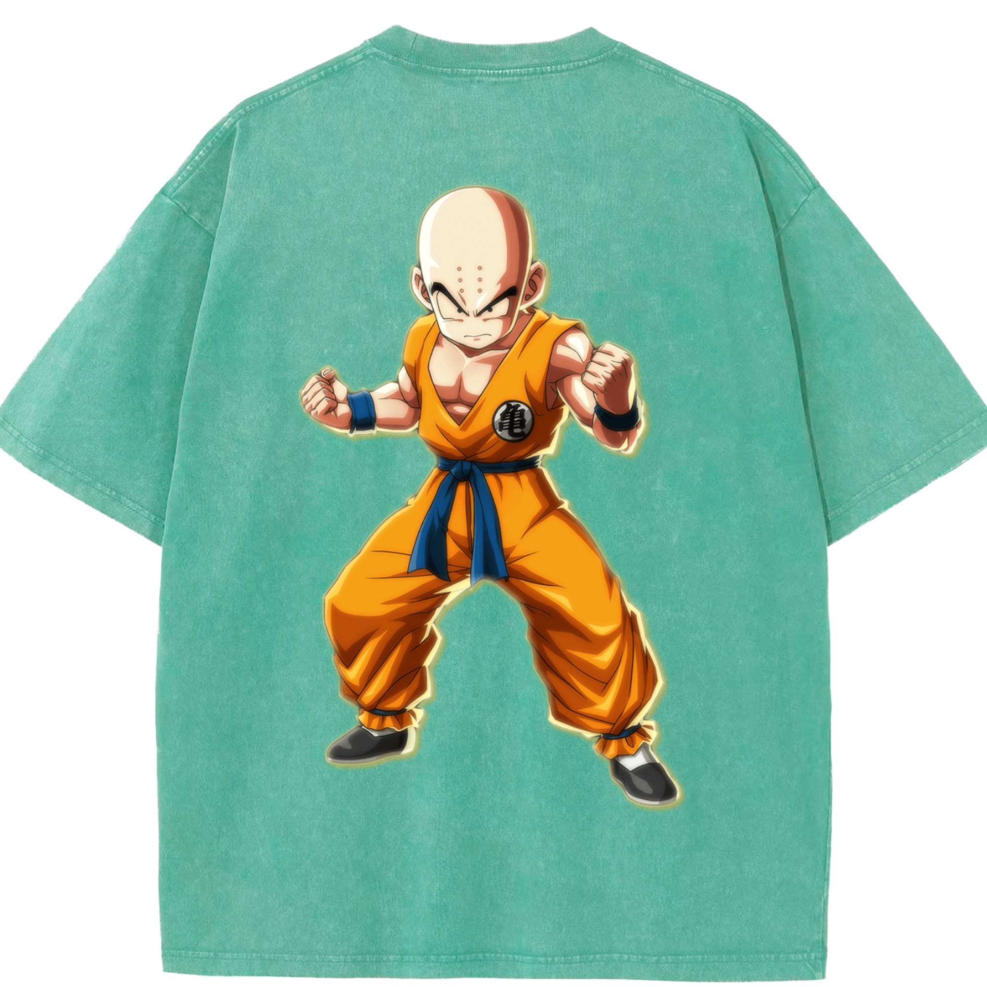 （画像用） ドラゴンボール クリリン DRAGON BALL krillin 綿100% ヴィンテージ風 半袖Tシャツ（背面プリント）